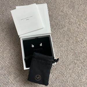 Mejuri mini pearl and diamond stud